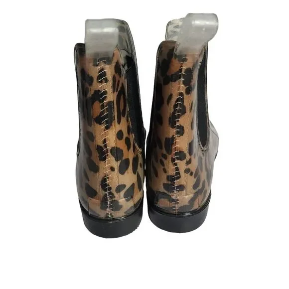 Aldo Acimovic Chelsea Waterproof Leopard Print Ankle Rain Boot Size 8 - Picture 6 of 8